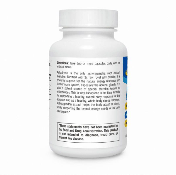 Ashadrene 60 capsules Directions Label
