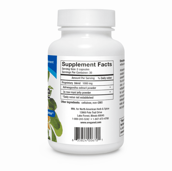 Ashadrene 60 capsules Supplement Facts Label