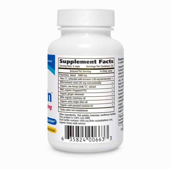 Canacurmin 60 dose bottle supplement facts