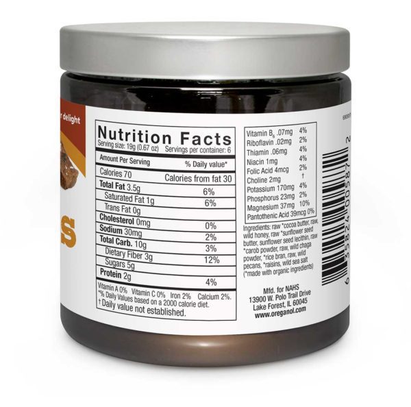 ChagaChunks Nut nutrients