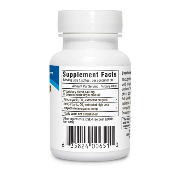 Hempanol 50 count bottle supplement facts