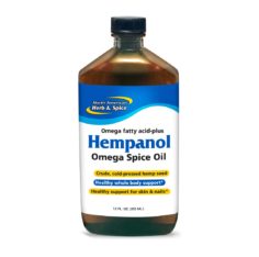 Front of Hempanol Omega Oil bottle