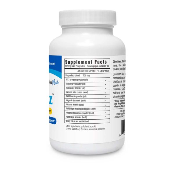 LivaClenz 60 count supplement facts