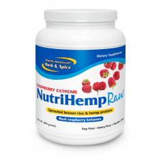 NutriHemp Raspberry powder front label