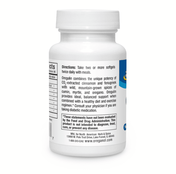 Oregulin 180 Softgels Directions Label