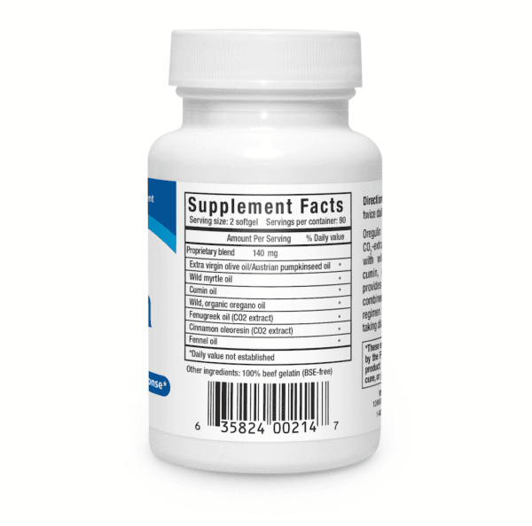 Oregulin 180 Softgels Supplement Facts Label