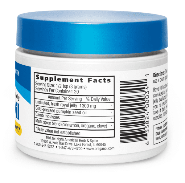 Royal Oil supplement facts label