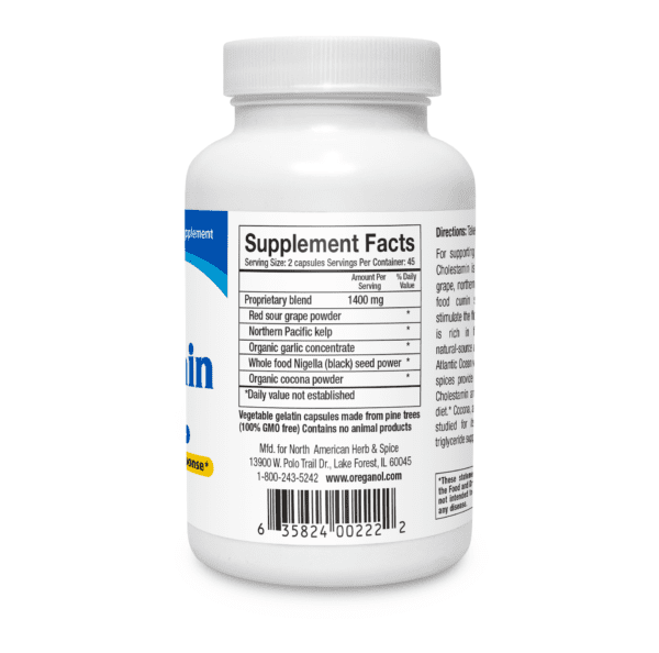 Cholestamin supplemental facts label