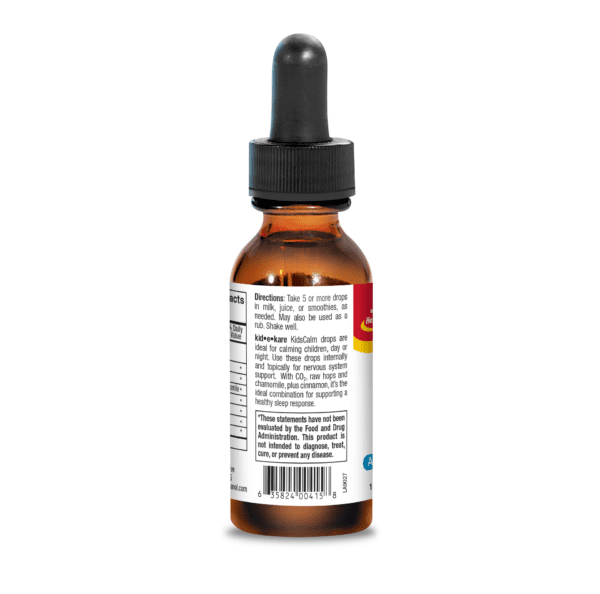 KidsCalm 1oz dropper bottle directions label