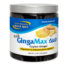 GingaMax tea 3oz label