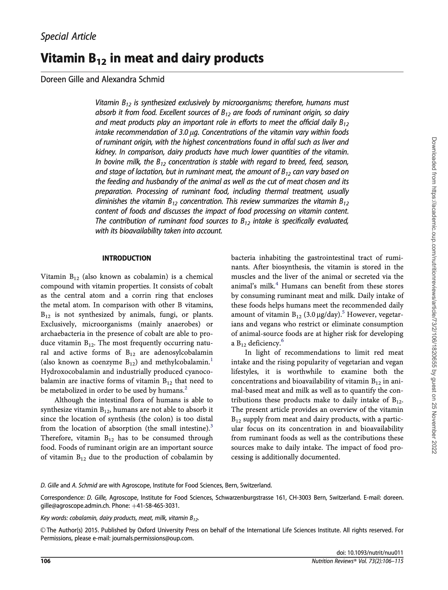 Featured image for “Vitamin B<sub>12</sub> in meat and dairy products”
