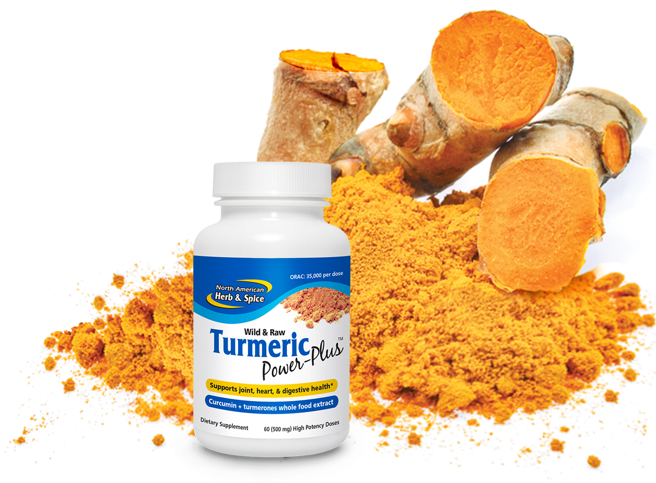 Raw turmeric with Turmeric Power-Plus ingredient