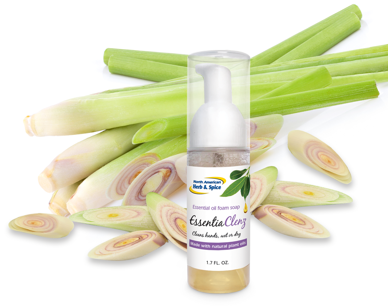 Raw lemongrass with EssentiaClenz product
