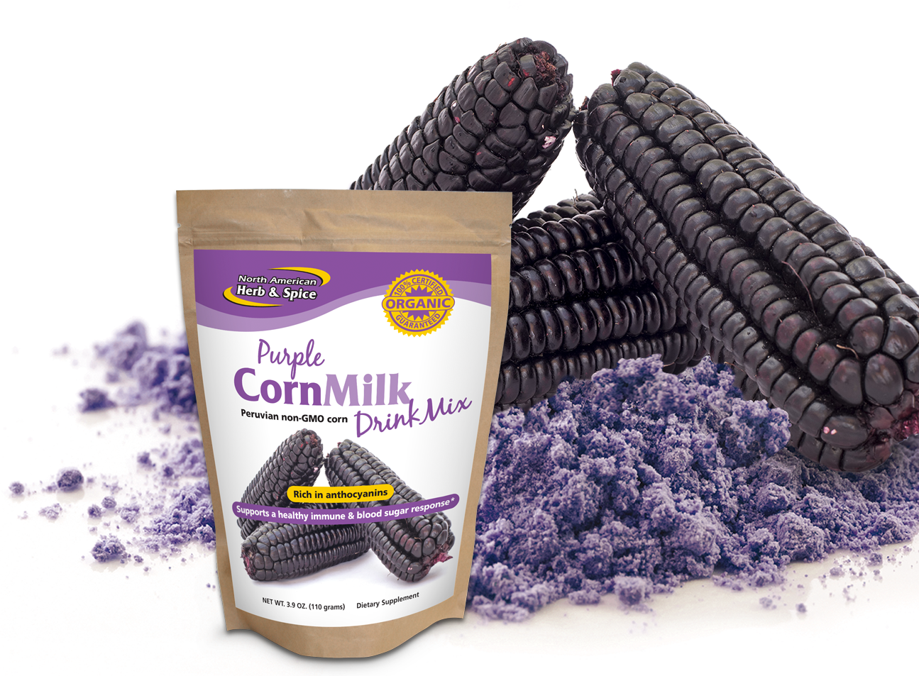 Purple corn ingredient with Purple Corn Milk Drink Mix