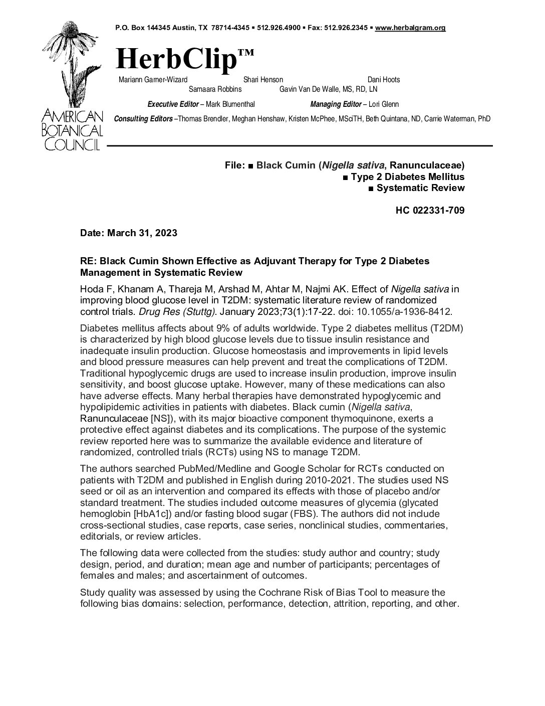 Featured image for “RE: Black Cumin Shown Effective as Adjuvant Therapy for Type 2 Diabetes Management in Systematic Review”