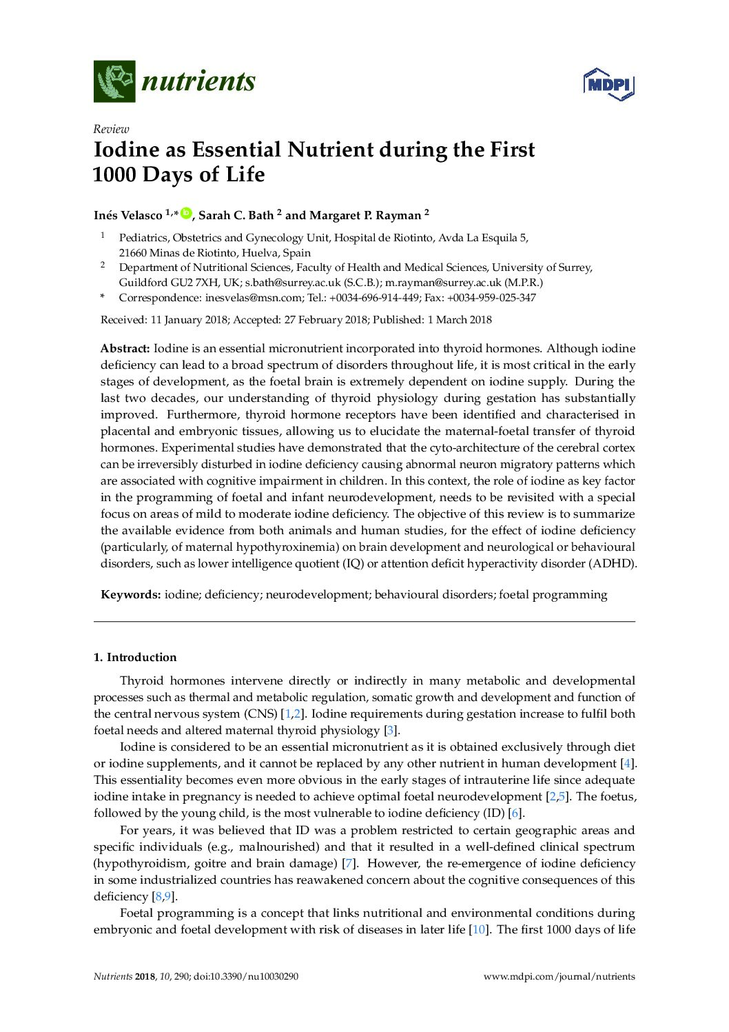 Featured image for “Iodine as Essential Nutrient during the First 1000 Days of Life”